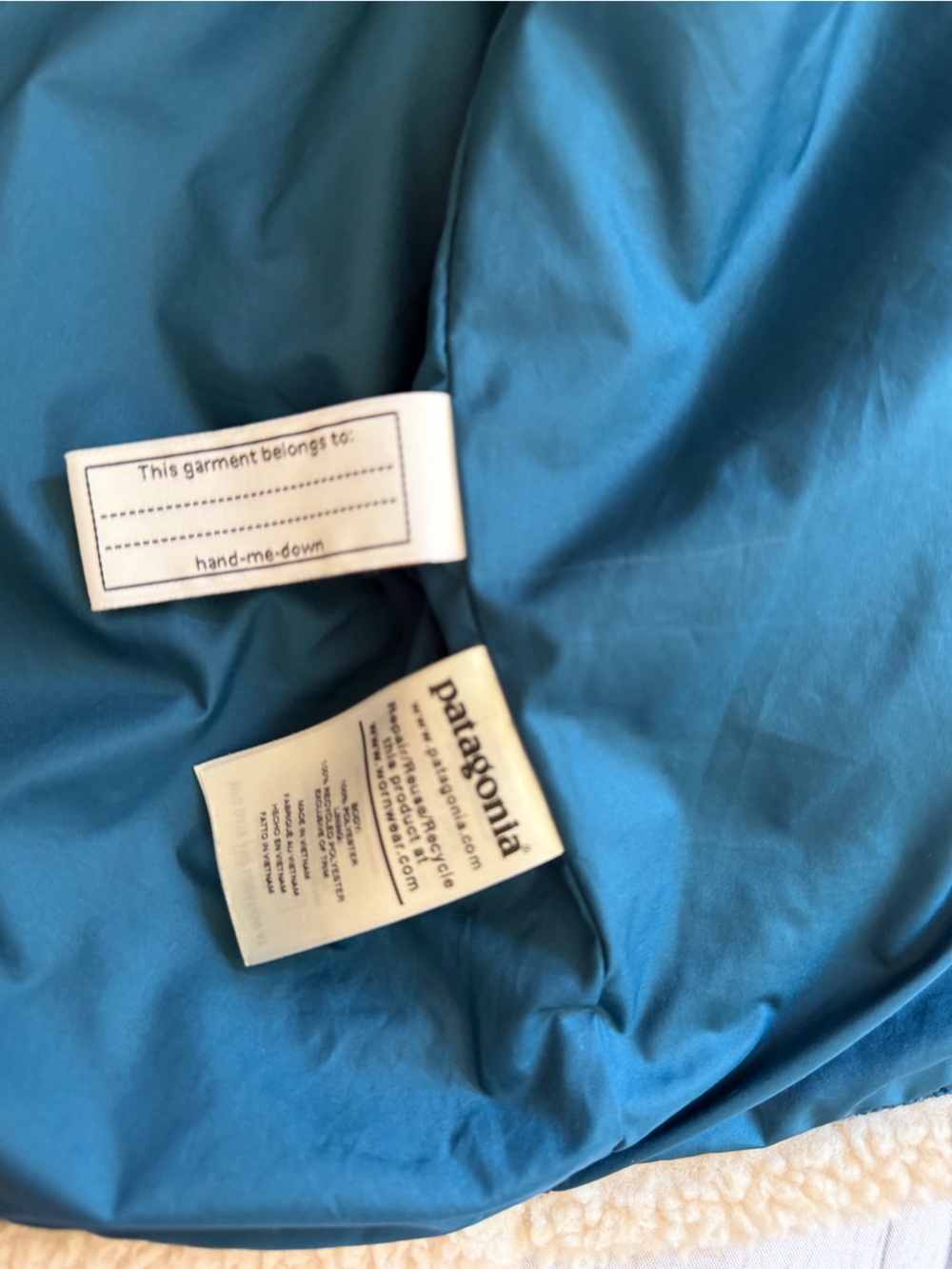 Kids Patagonia Retro-X 65619 tan purple Sherpa fleece vest. Size youth XL - Picture 7 of 12